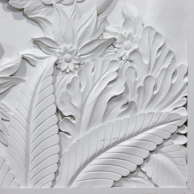 Pair of Modern White Relief Wall Panels With Bird and Grape Motifs For Sale In New York - Image 6 of 18