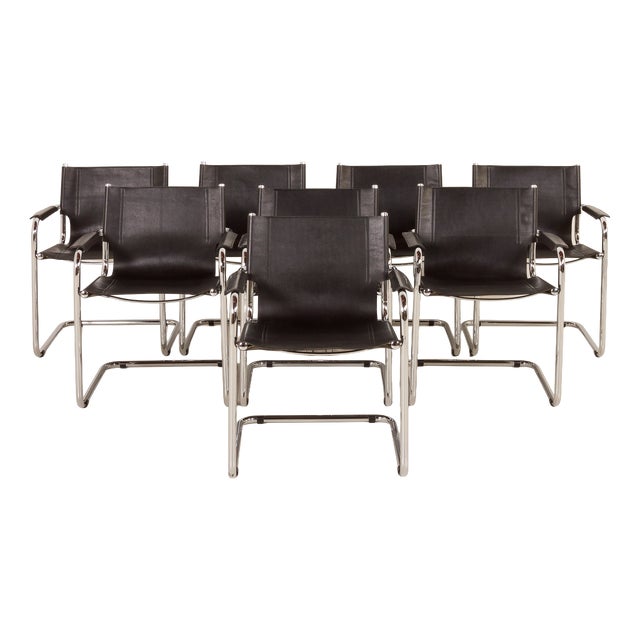 Bauhaus Italian Chairs attributed to Matteograssi, 1970s, Set of 8 For Sale
