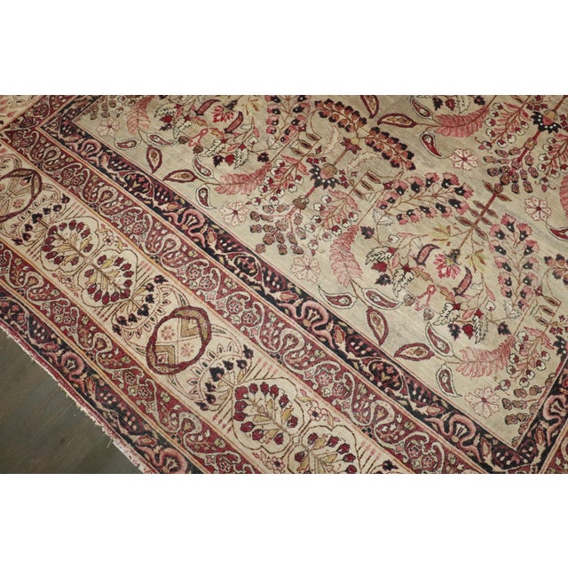 Stunning 19th Century Persian Lavar Kerman Square Carpet, 9'7'' X 10'10'' For Sale - Image 4 of 6