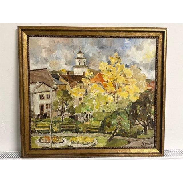 Sooman, City Life III, 1960s, Oil Painting on Canvas, Framed For Sale - Image 8 of 14