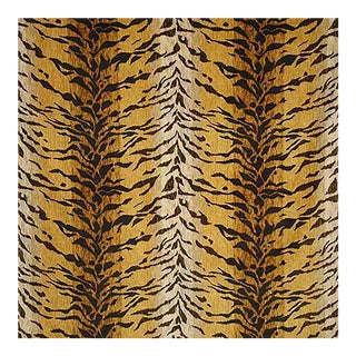 Velvet Tiger Print Upholstery Fabric - Sample For Sale