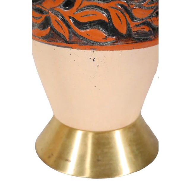 Mid 20th Century Pr. Mid Century Ceramic Table Lamps C. 1950's For Sale - Image 5 of 12