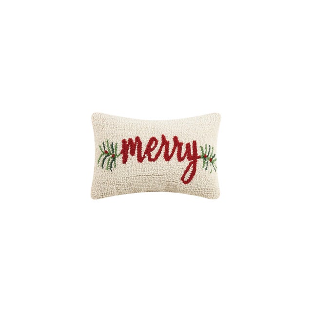 Traditional Merry Hook Pillow 8" x 12" For Sale - Image 3 of 3
