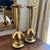 Modernist Mid Century Sculptural Solid Brass Candle Pricks- A Pair