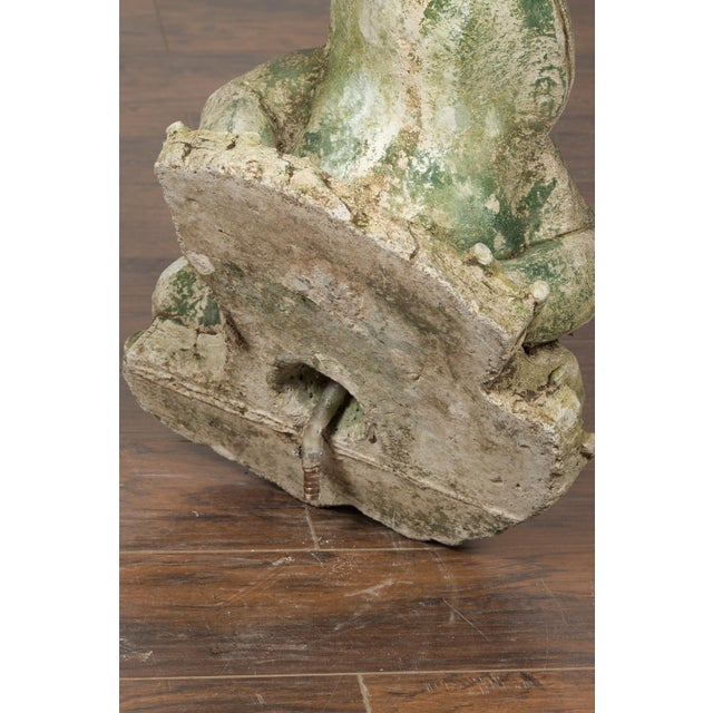 American Late 20th Century American Giant Stone Frog with Patina, Originally Used as a Fountain For Sale - Image 3 of 11