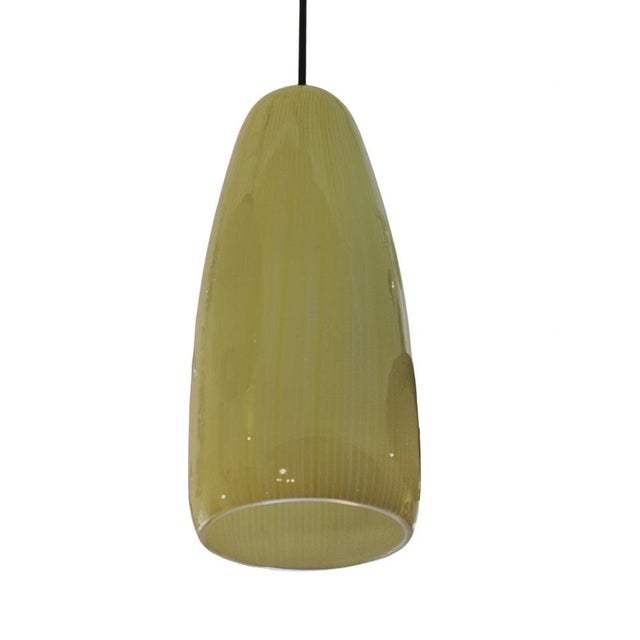 Mid-Century Modern 4035 Yellow Murano Glass Pendant Light by Massimo Vignelli for Venini, Italy, 1950s For Sale - Image 3 of 5
