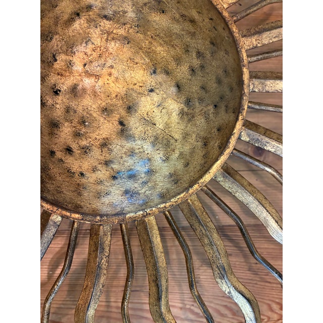 Visual Comfort Gilded Sunburst Ceiling Mount Light Fixture-Visual Comfort For Sale - Image 4 of 4