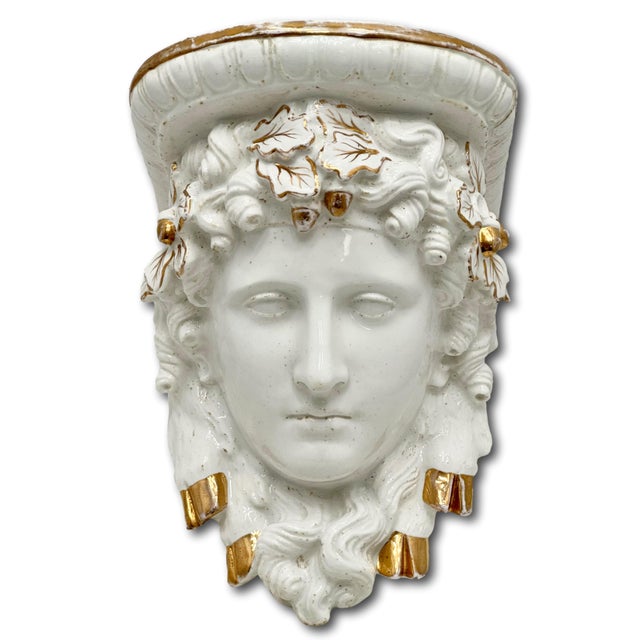 Beautiful Antique Victorian Neoclassical Era Paris Hard Paste Porcelain Wall Hanging Shelf - Circa Mid 19th Century For Sale - Image 10 of 18