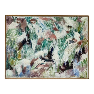 20th Century Abstracted Landscape Painting by Swedish Artist Lillemor Tell For Sale