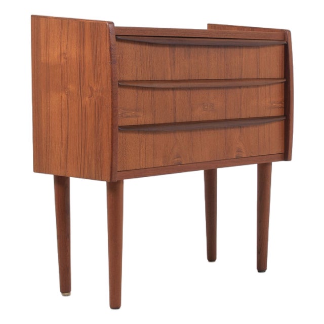 Danish Teak Chest of Drawers with Three Drawers, 1960s For Sale