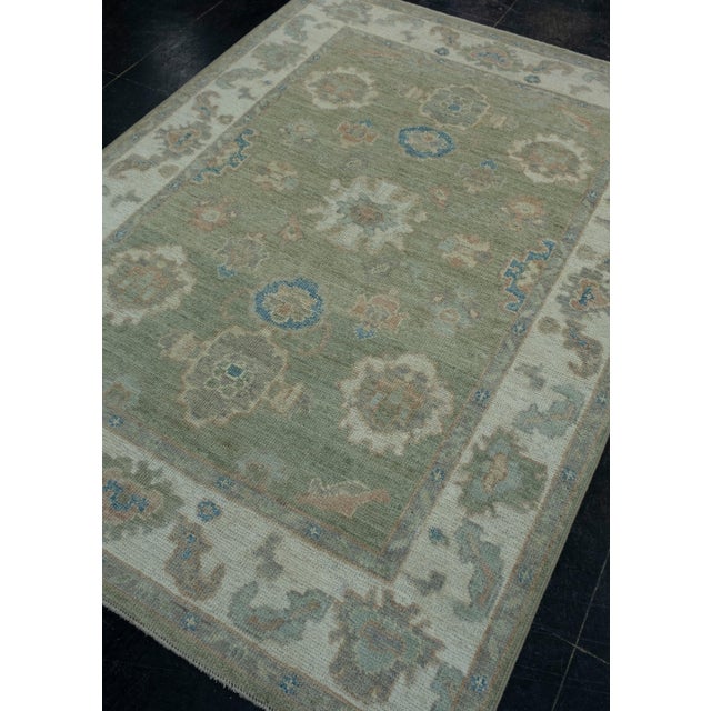 Turkish Turkish Oushak Rug 5' x 7' #17957 For Sale - Image 3 of 8