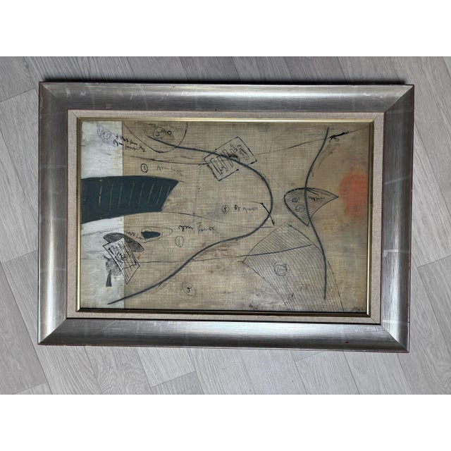 Abstract Modernist Composition, 1980s, Mixed Media Artwork, Framed For Sale - Image 3 of 3