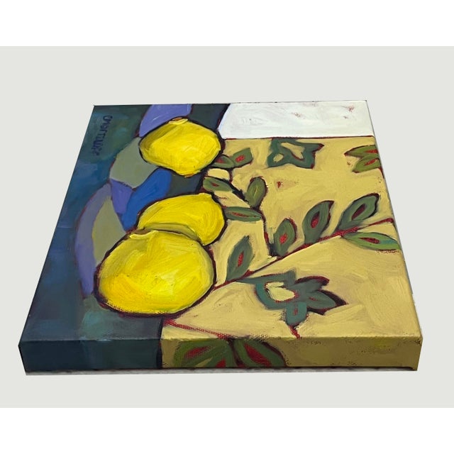Yellow "Citrus and Sunshine" Contemporary Still Life With Lemons For Sale - Image 8 of 9
