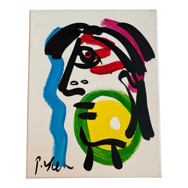 Peter Keil Abstract Portrait Painting on Canvas For Sale