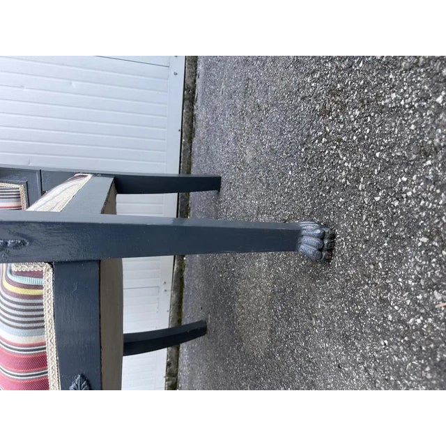 Armchair in Gray Lacquered Wood and Striped Rubelli Fabric For Sale - Image 6 of 11