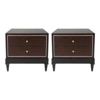 Mid Century Modern Nightstands W/Custom Zembrano Finish For Sale