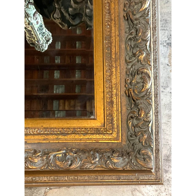 Gold Vintage Gilt Wood Mirror For Sale - Image 8 of 12