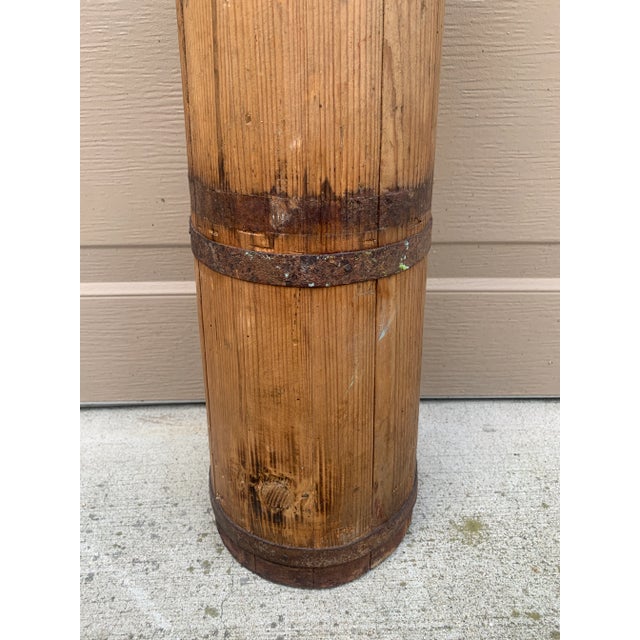 Antique 19th Century Wood and Iron Tall Bucket Umbrella Stand For Sale - Image 9 of 12