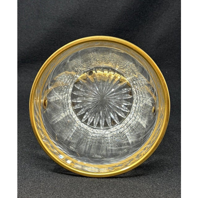 Brass Mid 20th Century Josair Crystal Ice Bucket For Sale - Image 8 of 10