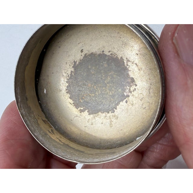 Early 20th Century Lovely Silver and Horn Snuff or Trinket Boxes, a Pair For Sale - Image 12 of 12