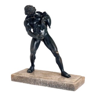 Antique Nude Male Bronze Sculpture For Sale