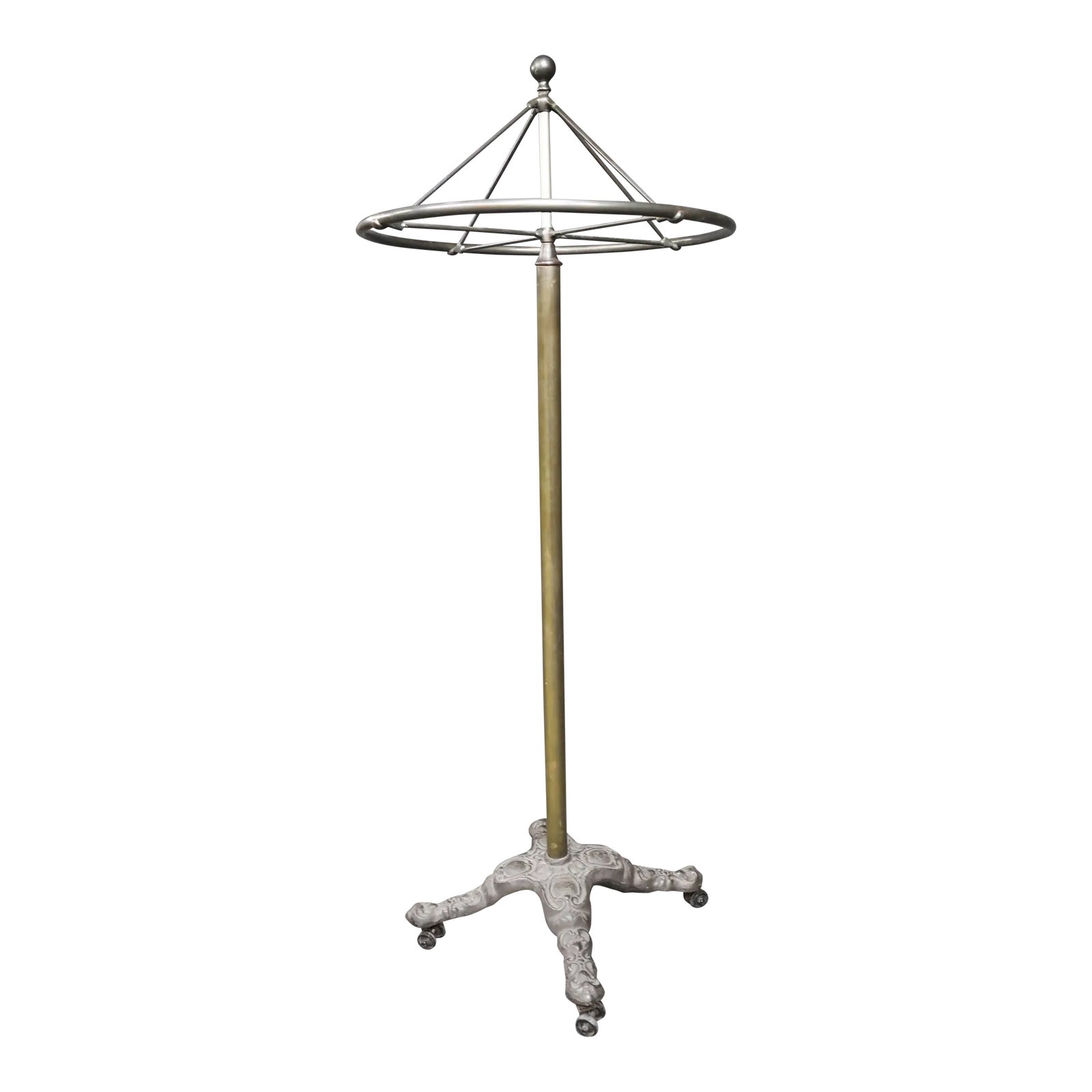 Victorian Brass & Iron Rounder/Garment Rack | Chairish