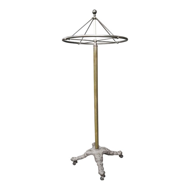 Victorian Brass & Iron Rounder/Garment Rack For Sale