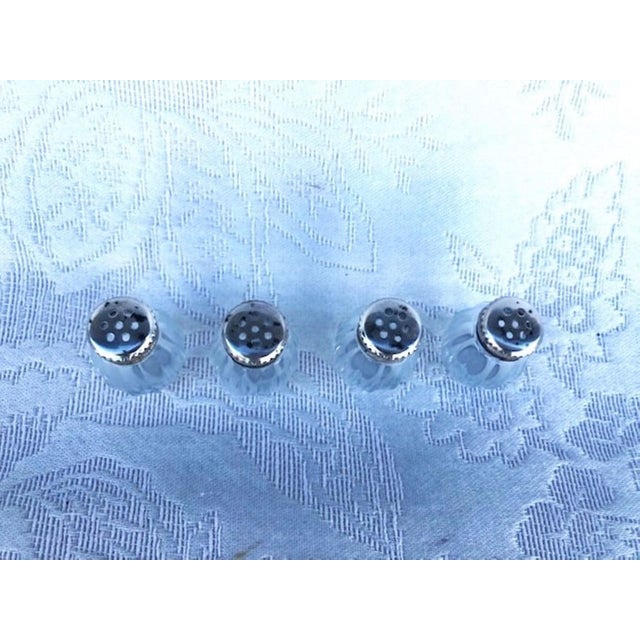 Metal Vintage Crystal Salt and Pepper Cellars from Christofle, 1960s, Set of 4 For Sale - Image 7 of 10