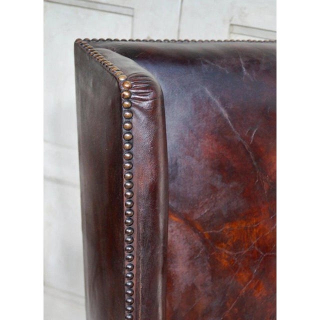 Early Victorian Oak and Leather Library Armchair, 1840 For Sale - Image 6 of 12
