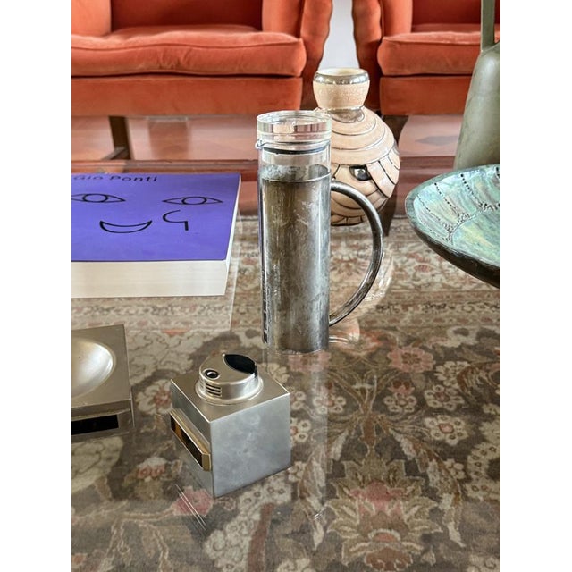 Modern Silver-Plated and Glass Mod. Oilvine Cruet from Lino Sabattini, Italy, 1970s For Sale - Image 4 of 13