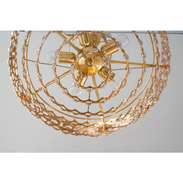 Metal 1970s Chandelier in Brass & Crystal by Peris Andreu For Sale - Image 7 of 10