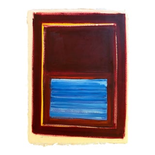 1991 Abstract Expressionist Oil Painting on Deckle Edge Artist’s Paper by Satori Gregorakis For Sale