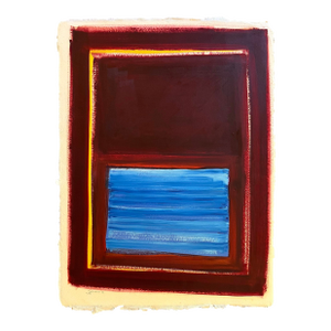 1991 Abstract Expressionist Oil Painting on Deckle Edge Artist’s Paper by Satori Gregorakis