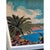 American Vintage Framed Tropical Needlepoint Coastal Landscape With Weathered Frame For Sale - Image 3 of 5