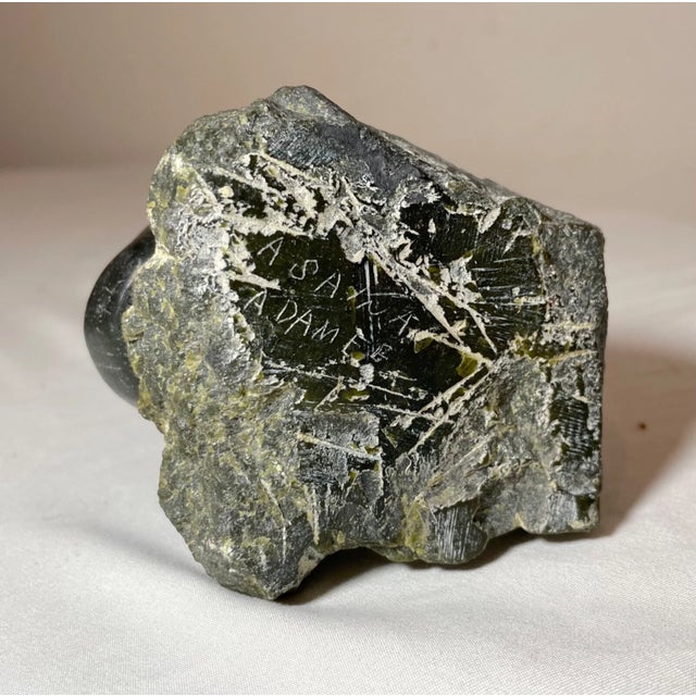 Share Vintage Hand Carved Asaina Adamee Soapstone Canadian Eskimo Inuit Bird Sculpture For Sale - Image 11 of 11