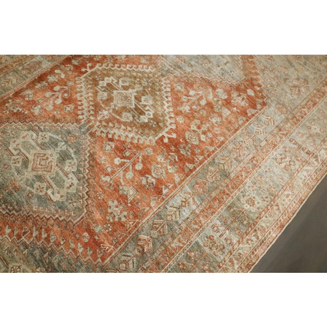 Early 20th Century Apricot Tribal Persian Shiraz Rug - 6'11" x 9'9" For Sale - Image 4 of 10