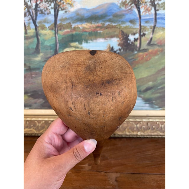 Antique 19th Century Hand-Carved Decorative Wooden Ladle Spoon With Sculptural Curved Handle. For Sale - Image 10 of 11