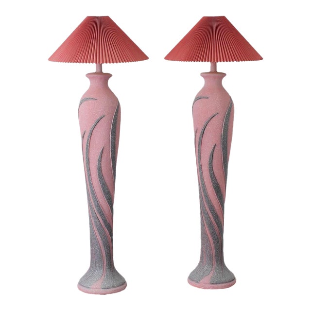Pair of Vintage 80s/90s Floor Lamps For Sale