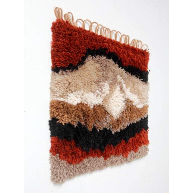 Vintage Abstract Latch Hook Fiber Art Wall Hanging For Sale - Image 4 of 12