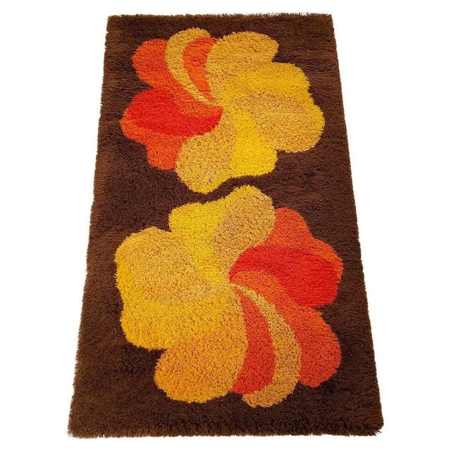 Vintage Modernist German High Pile Rug in the style of Panton, 1970s For Sale - Image 14 of 14
