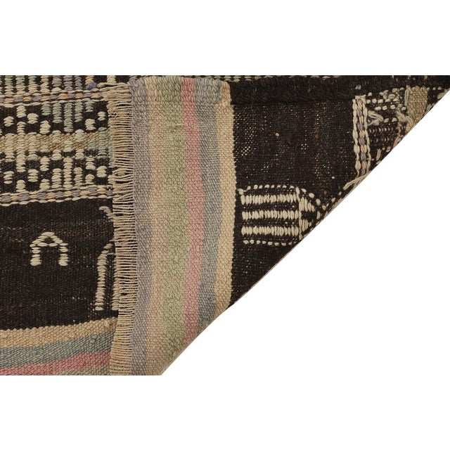Mid 20th Century Mid 20th Century Vintage Decorative Embroidered Kilim Rug For Sale - Image 5 of 7
