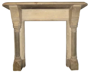 Antique English Gothic Fireplace Mantel in Stone