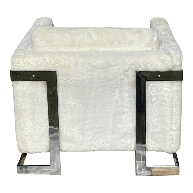 Carsons Mid Century Chrome and Upholstered Club Chair After Milo Baughman For Sale - Image 4 of 8