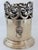 Silver on brass wine bottle holder for fancy entertaining. Tall and wide, this easily fits a magnum size bottle. The...