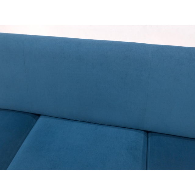 Marco Zanuso Sofa for Arflex Mid Century Italian Modern Teal Upholstery Clean! For Sale - Image 15 of 18
