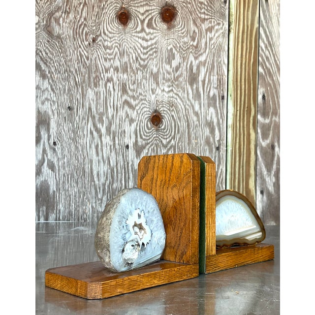 Mid 20th Century Vintage Boho Geode Bookends - Set of 2 For Sale - Image 5 of 7