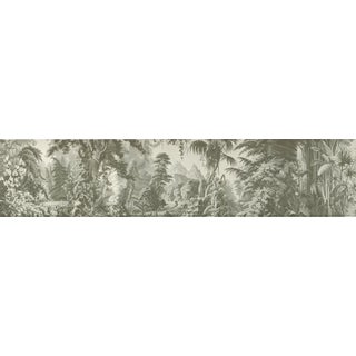Hand Painted Vintage Exotic Mountain Jungle Panoramic Mural Panels For Sale