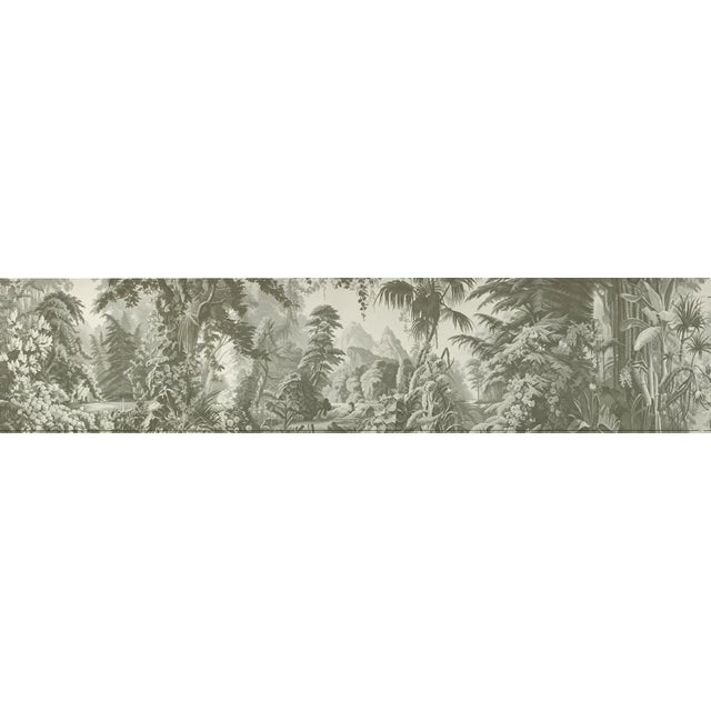 Hand Painted Vintage Exotic Mountain Jungle Panoramic Mural Panels For Sale