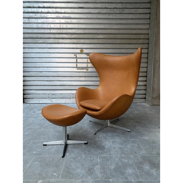Set of Egg Chair and Ottoman by Arne Jacobsen for Fritz Hansen, 1960s For Sale - Image 18 of 18
