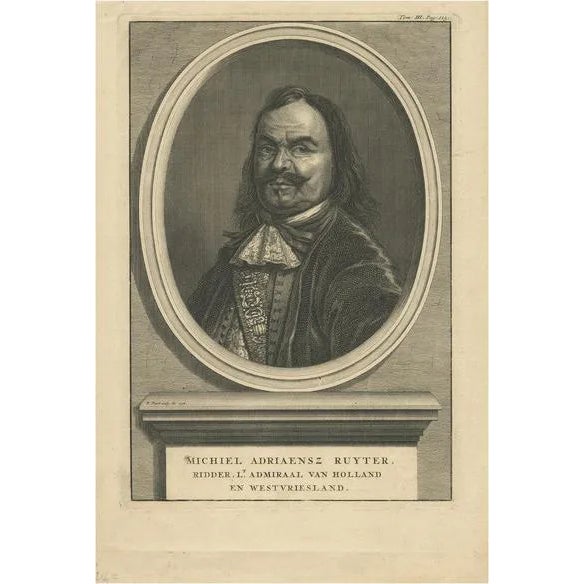 Bernard Picart, Portrait of Michiel De Ruyter, 1728, Print For Sale